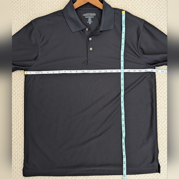 PEBBLE BEACH Tech Mesh Performance Golf Polo Shirt Men's L Dry Wick Light Black - Picture 13 of 16